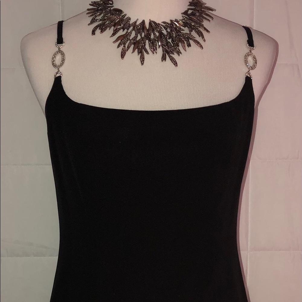 FIT & FLARE LBD RHINESTONE SPAGHETTI STRAPS DRESS